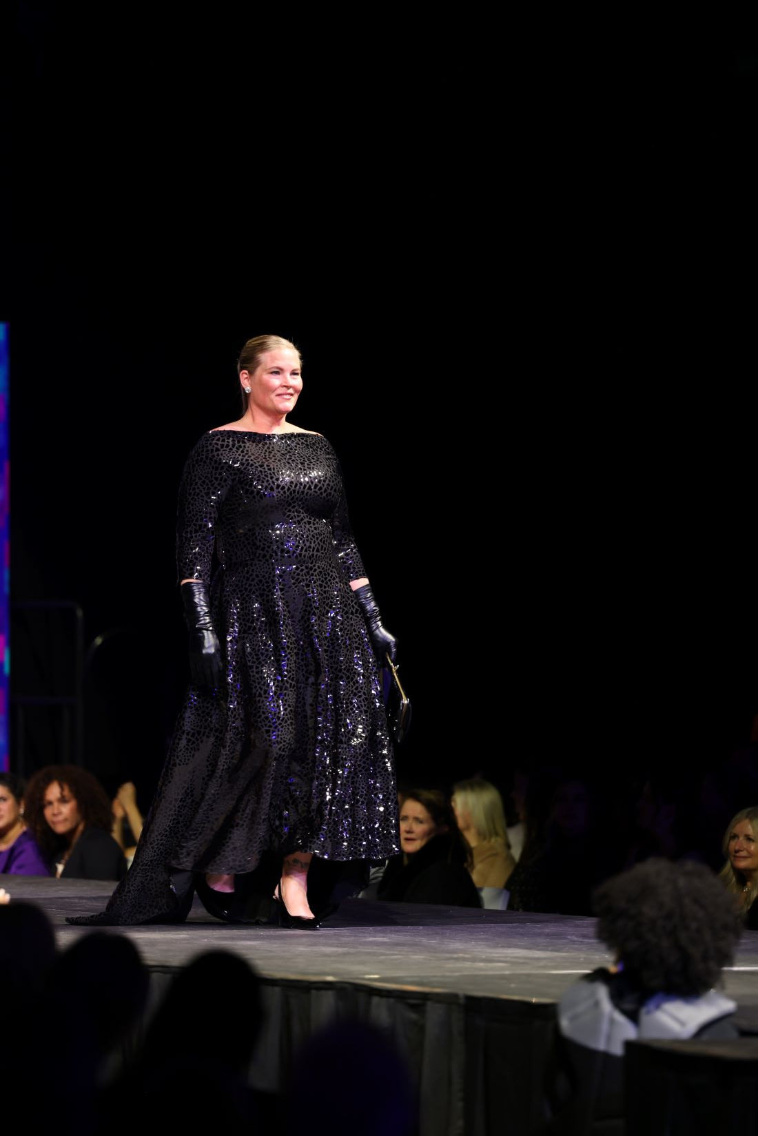 HOK House Of KLynn Couture Rich Black Sequins Luxury Gown Evening Event Gala Vogue Runway Top Looks Lifestyle Holiday Party New Years Eve Birthday Red Carpet Style Inspiration Cover Model Designer Box Office Ball Plus Size