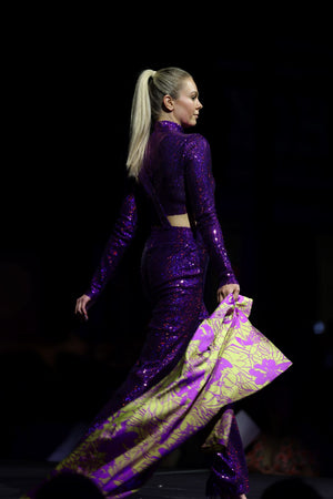 HOK House Of KLynn Couture Suspender Crop Top Pant Set Luxury Clothing Set Runway Look It Girl Influencer Vogue