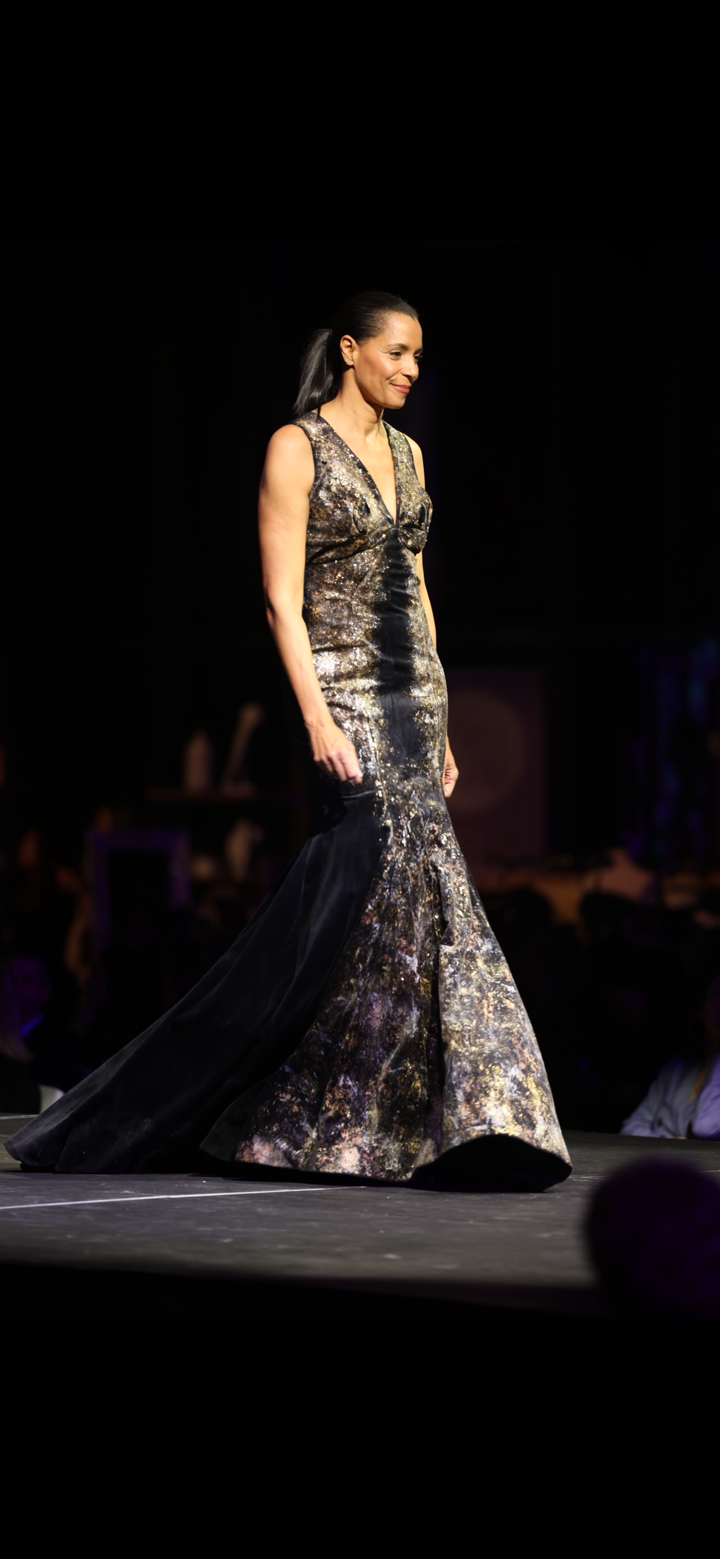 HOK House Of KLynn Couture Hand Painted Velvet Luxury Gown Dramatic Mermaid Flair Evening Gala Vogue Lifestyle Runway Top Looks